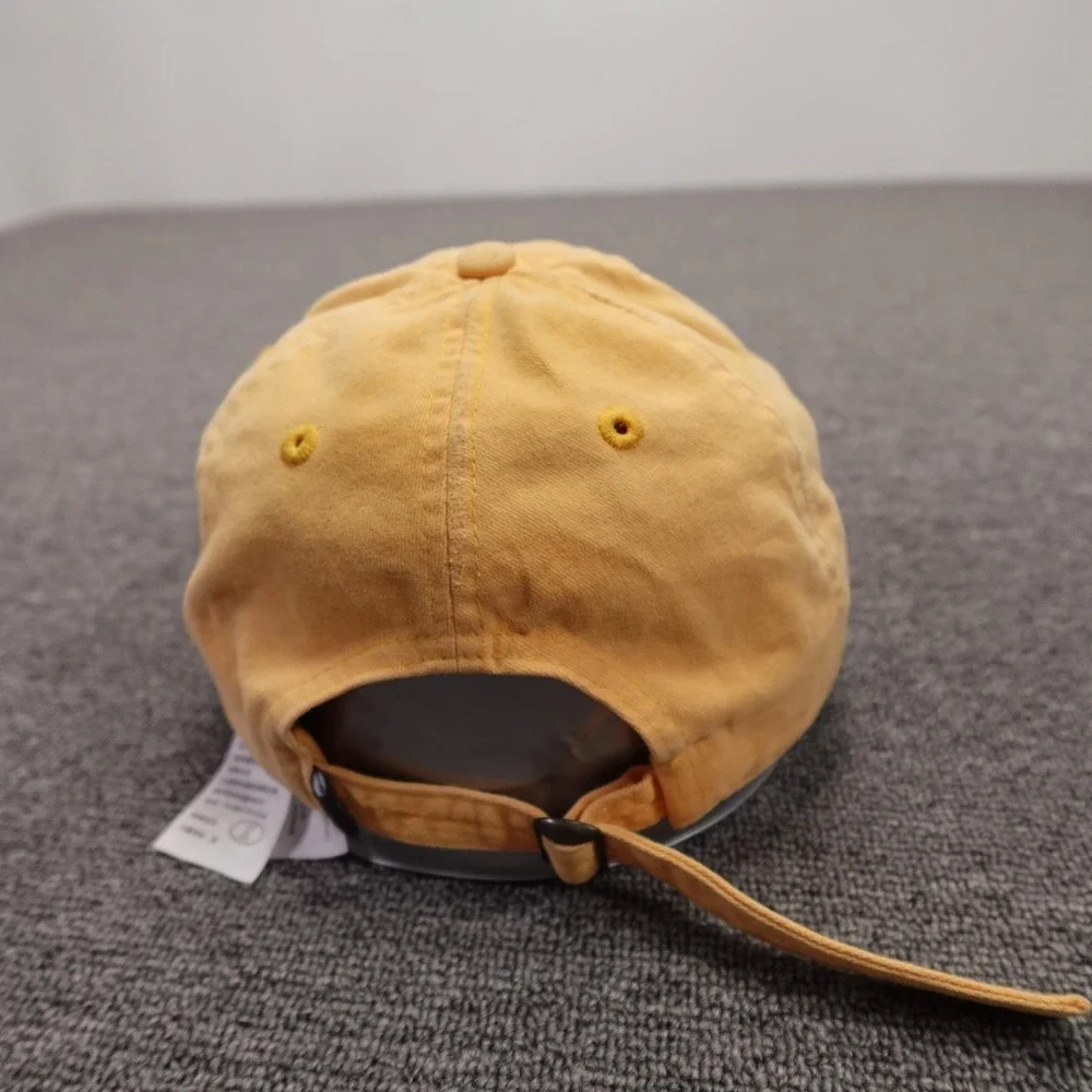Hollister Hat Cap Strap Back Mens One Size Yellow Twill Baseball Embroidered